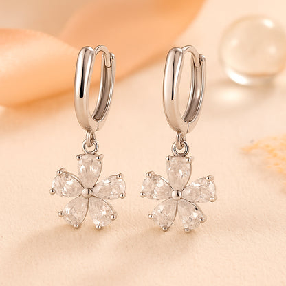 Schmuck Set aus 925er Sterling Silber, Kristall-Blume