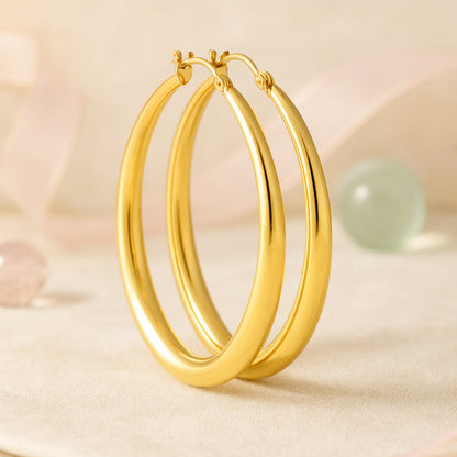 Ohrringe aus 925er Sterling-Silber, vergoldete Creolen, verschiedene Größen