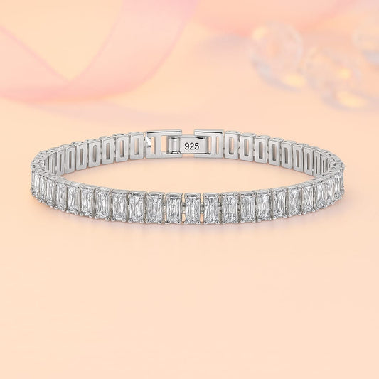 Armband aus 925er Sterling-Silber, Tennisarmband mit Zirkonia-RE, 19cm