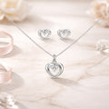 Schmuck Set aus 925er Sterling Silber, Zirkonia Heart