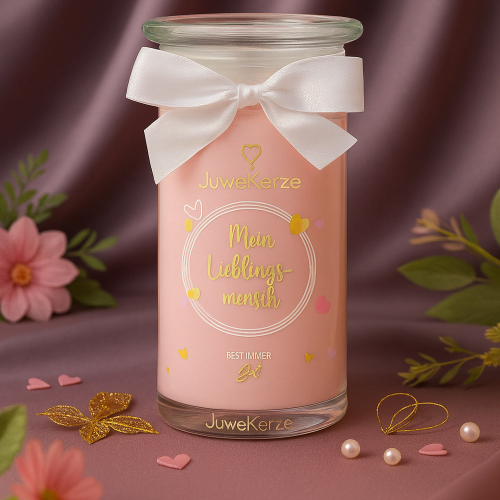 Juwelkerze mit Ohrringen - Duftkerze mit Schmucküberraschung