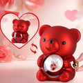 Geschenkbox Bär Schmuckbox rot mit Rosenfach Drehmechanismus - 13cm