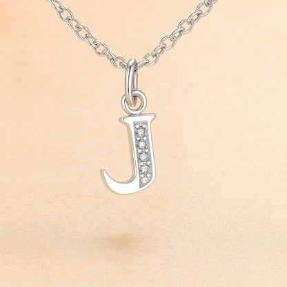 Kette mit Anhänger aus 925er Sterling-Silber, verschiedene Buchstaben, 45cm