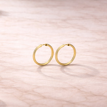 Damen Creolen 333 Gelbgold glänzend 2mm klassisch - verschiedene Größen
