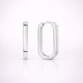 Creolen Damen Edelstahl 25mm oval - Silber oder Gold