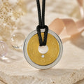 Sternzeichen Anhänger Damen Edelstahl teilvergoldet mit Kristall Textilband - 33mm
