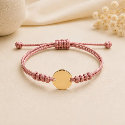Sternzeichen Armband Textilband gewachst mit Edelstahl Gravurplatte - Alle 12 Tierkreiszeichen