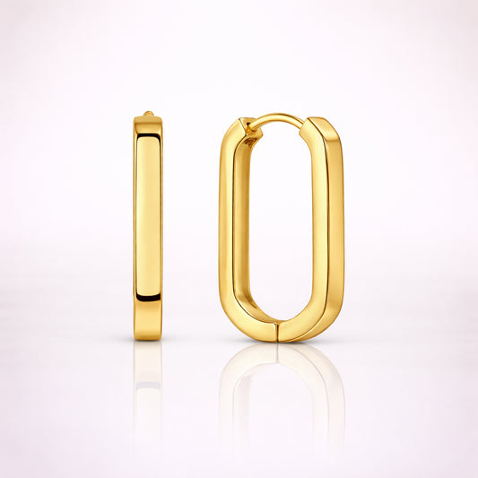 Creolen Damen Edelstahl 25mm oval - Silber oder Gold