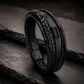 Five Braid Rope - 5-strängiges Lederarmband für Herren gravierbar in 2 Farben | Verzinkter Magnetverschluss