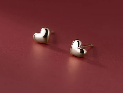 Ohrstecker aus 925er Sterling-Silber, Mini-Herzchen, 0,4mm
