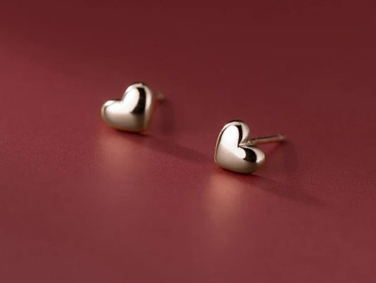 Ohrstecker aus 925er Sterling-Silber, Mini-Herzchen, 0,4mm
