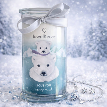 Juwelkerze mit Ohrringen - Duftkerze mit Schmucküberraschung