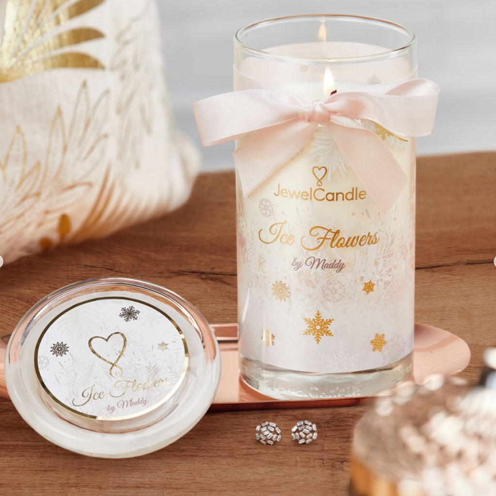 Juwelkerze mit Ohrringen - Duftkerze mit Schmucküberraschung