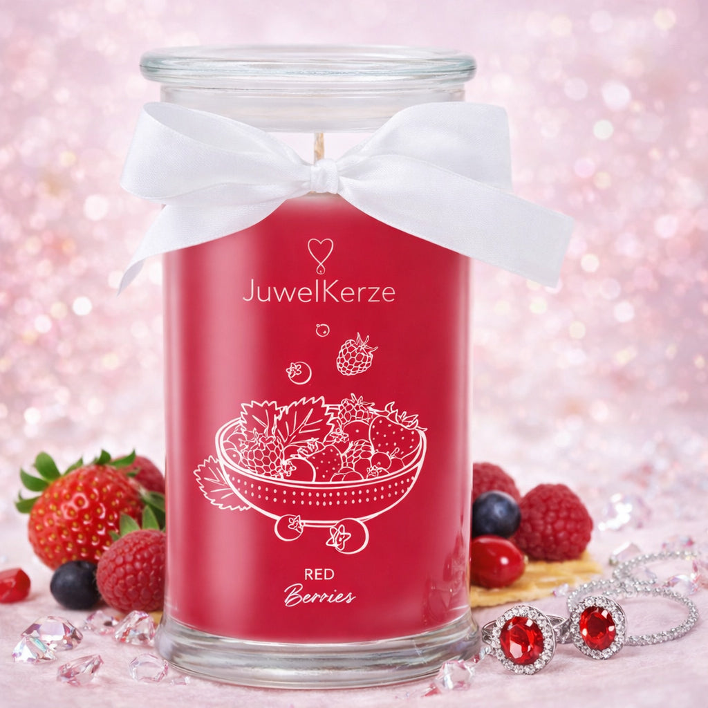 Juwelkerze mit Ohrringen - Duftkerze mit Schmucküberraschung