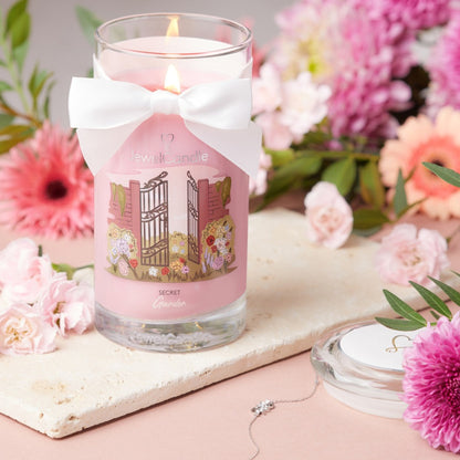 Juwelkerze mit Ohrringen - Duftkerze mit Schmucküberraschung