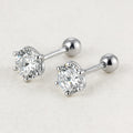 Ohrstecker aus 925er Sterling-Silber, Zirkonia in Brillantschliff, 5mm