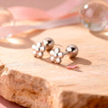 Damen Ohrstecker Modeschmuck Blume silberfarben goldfarben Gewindesteckverschluss - 4mm