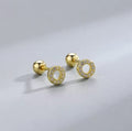 Ohrstecker aus Edelstahl, Kreise mit Strasssteinchen, 5mm
