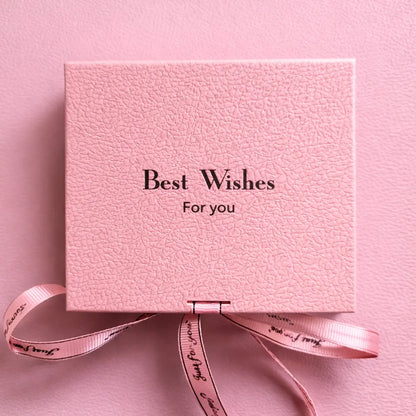 Schmuck Etui Geschenkbox rosa mit Schleife - 9x9x3,5cm